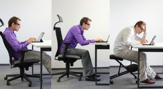 Bad sitting posture on chair