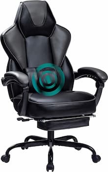 HEALGEN Gaming Chair with Footrest and Massage Lumbar Pillow
