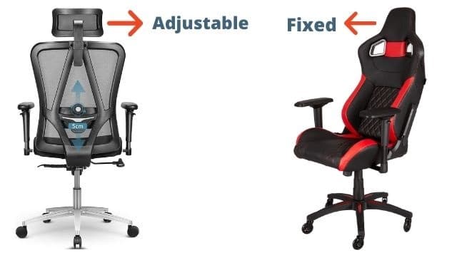 gaming chair vs office chair headrest differece